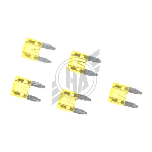 Mini Type Fuse (Blade) (20A), This pack includes five blade fuses rated for 20A